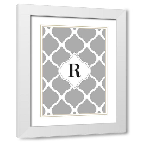 R White Modern Wood Framed Art Print with Double Matting by Art Licensing Studio
