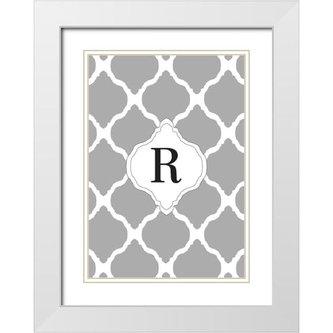 R White Modern Wood Framed Art Print with Double Matting by Art Licensing Studio
