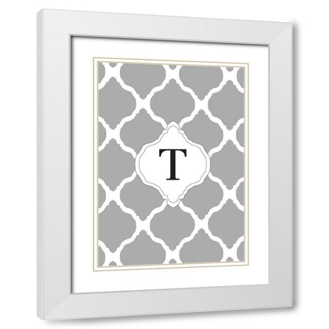 T White Modern Wood Framed Art Print with Double Matting by Art Licensing Studio