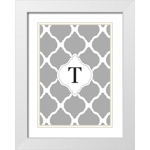 T White Modern Wood Framed Art Print with Double Matting by Art Licensing Studio