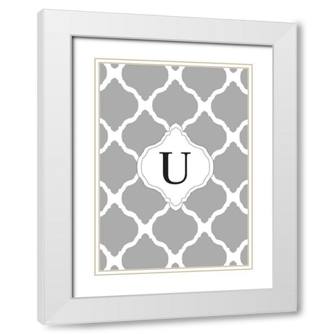 U White Modern Wood Framed Art Print with Double Matting by Art Licensing Studio