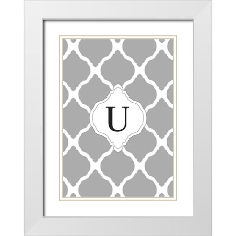 U White Modern Wood Framed Art Print with Double Matting by Art Licensing Studio