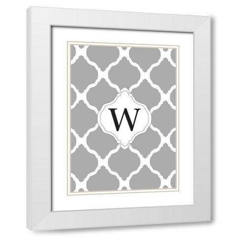 W White Modern Wood Framed Art Print with Double Matting by Art Licensing Studio