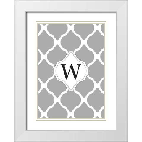 W White Modern Wood Framed Art Print with Double Matting by Art Licensing Studio