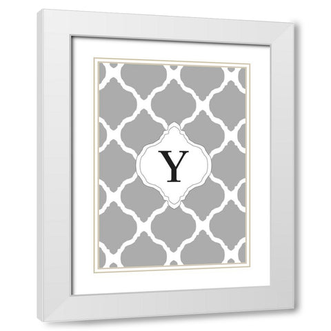 Y White Modern Wood Framed Art Print with Double Matting by Art Licensing Studio