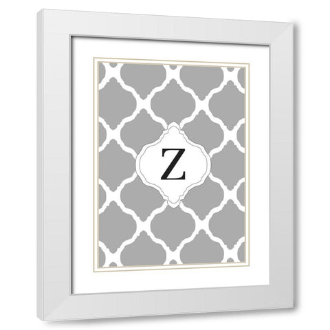 Z White Modern Wood Framed Art Print with Double Matting by Art Licensing Studio