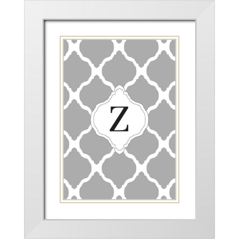 Z White Modern Wood Framed Art Print with Double Matting by Art Licensing Studio