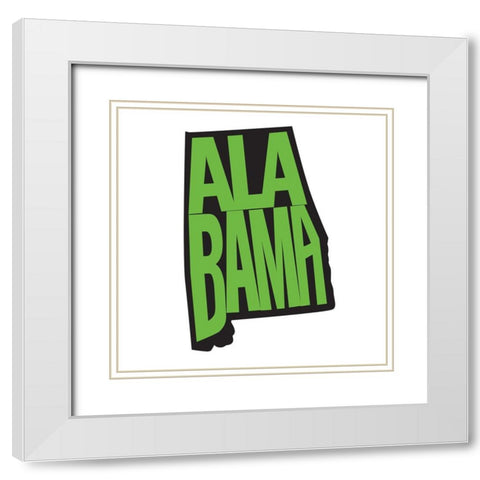 Alabama White Modern Wood Framed Art Print with Double Matting by Art Licensing Studio
