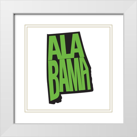 Alabama White Modern Wood Framed Art Print with Double Matting by Art Licensing Studio