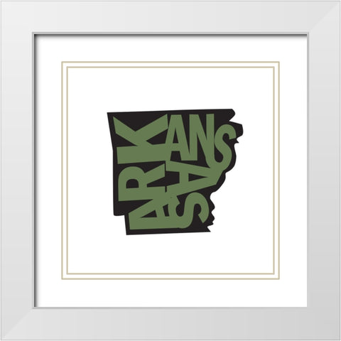 Arkansas White Modern Wood Framed Art Print with Double Matting by Art Licensing Studio