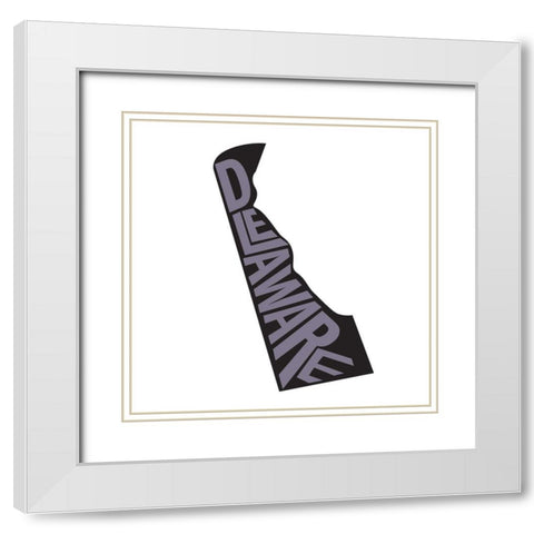 Delaware White Modern Wood Framed Art Print with Double Matting by Art Licensing Studio