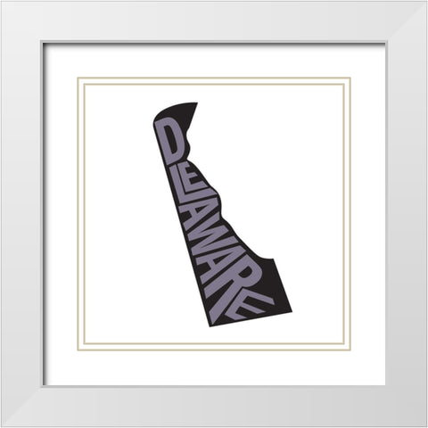 Delaware White Modern Wood Framed Art Print with Double Matting by Art Licensing Studio