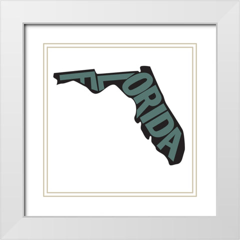 Florida White Modern Wood Framed Art Print with Double Matting by Art Licensing Studio