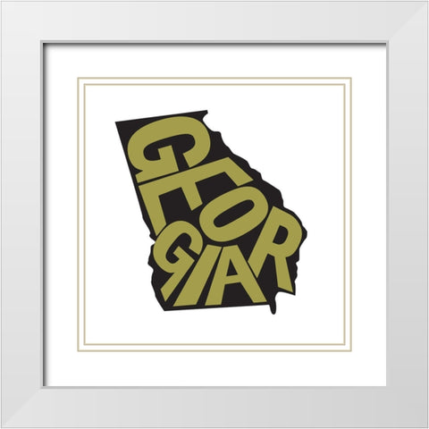 Georgia White Modern Wood Framed Art Print with Double Matting by Art Licensing Studio