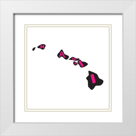 Hawaii White Modern Wood Framed Art Print with Double Matting by Art Licensing Studio