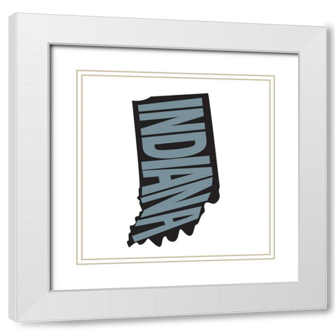 Indiana White Modern Wood Framed Art Print with Double Matting by Art Licensing Studio