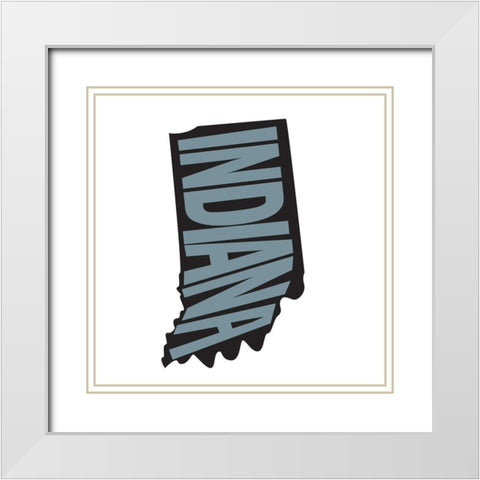 Indiana White Modern Wood Framed Art Print with Double Matting by Art Licensing Studio