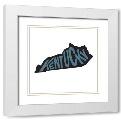 Kentucky White Modern Wood Framed Art Print with Double Matting by Art Licensing Studio