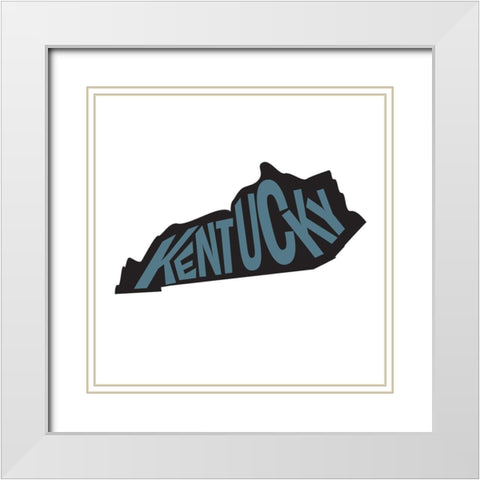 Kentucky White Modern Wood Framed Art Print with Double Matting by Art Licensing Studio