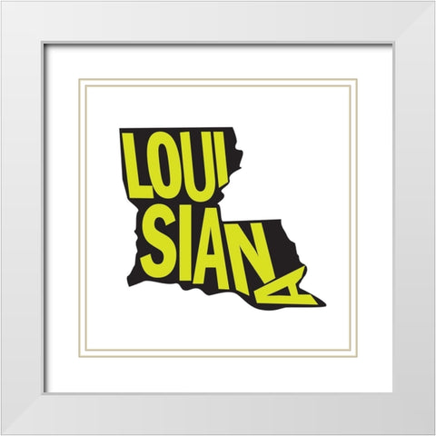 Louisiana White Modern Wood Framed Art Print with Double Matting by Art Licensing Studio