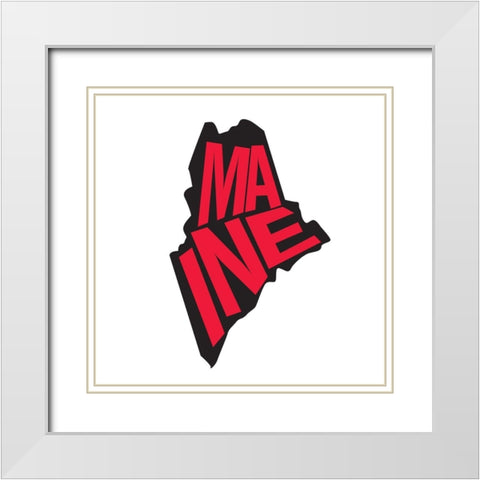 Maine White Modern Wood Framed Art Print with Double Matting by Art Licensing Studio