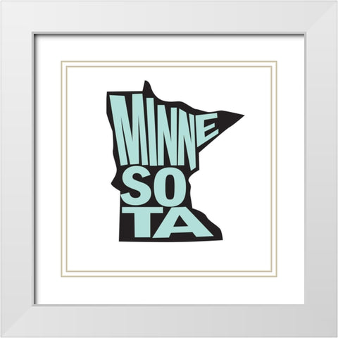 Minnesota White Modern Wood Framed Art Print with Double Matting by Art Licensing Studio