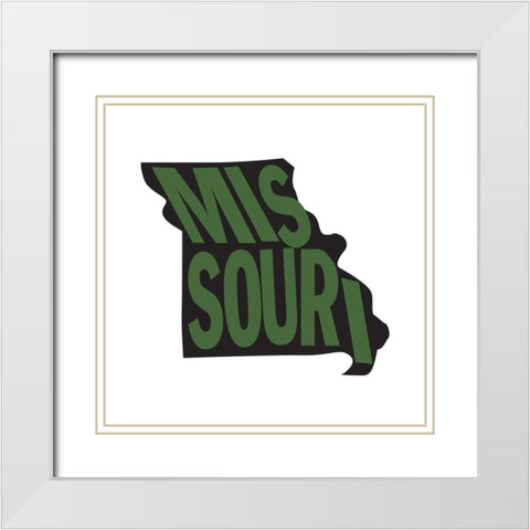 Missouri White Modern Wood Framed Art Print with Double Matting by Art Licensing Studio