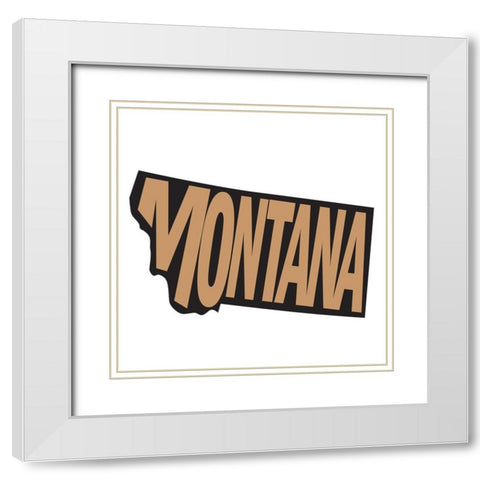 Montana White Modern Wood Framed Art Print with Double Matting by Art Licensing Studio