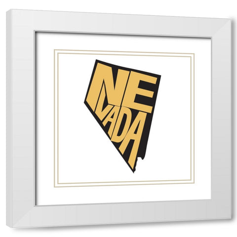 Nevada White Modern Wood Framed Art Print with Double Matting by Art Licensing Studio