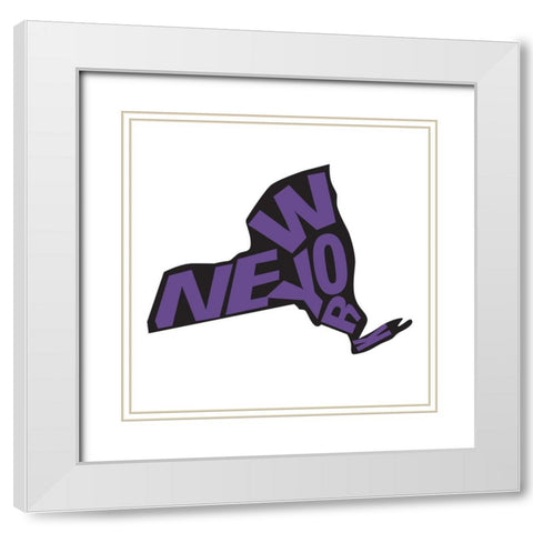 New York White Modern Wood Framed Art Print with Double Matting by Art Licensing Studio