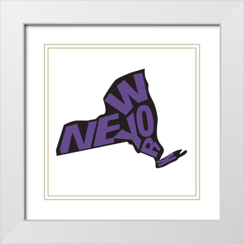 New York White Modern Wood Framed Art Print with Double Matting by Art Licensing Studio