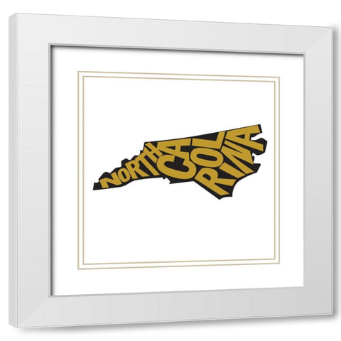 North Carolina White Modern Wood Framed Art Print with Double Matting by Art Licensing Studio