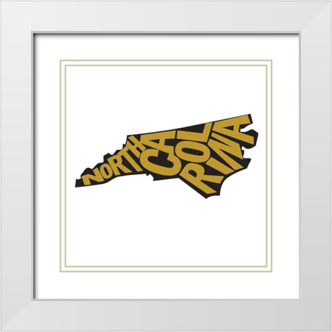 North Carolina White Modern Wood Framed Art Print with Double Matting by Art Licensing Studio