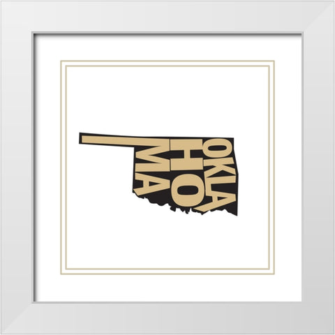 Oklahoma White Modern Wood Framed Art Print with Double Matting by Art Licensing Studio