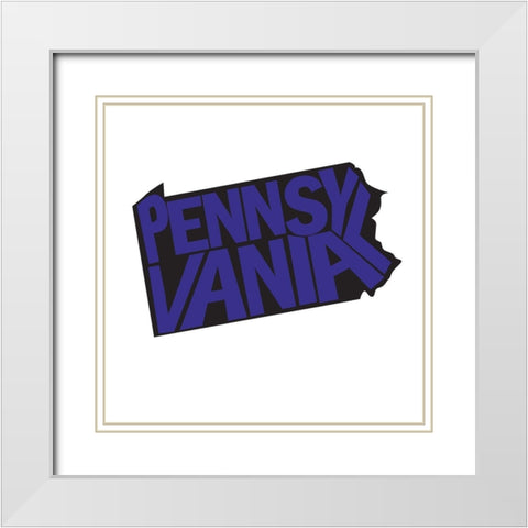 Pennsylvania White Modern Wood Framed Art Print with Double Matting by Art Licensing Studio
