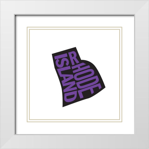 Rhode Island White Modern Wood Framed Art Print with Double Matting by Art Licensing Studio