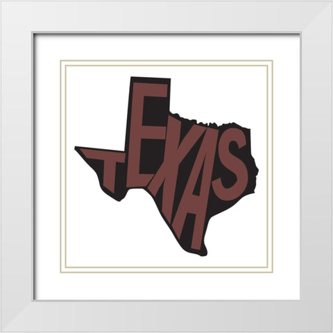 Texas White Modern Wood Framed Art Print with Double Matting by Art Licensing Studio
