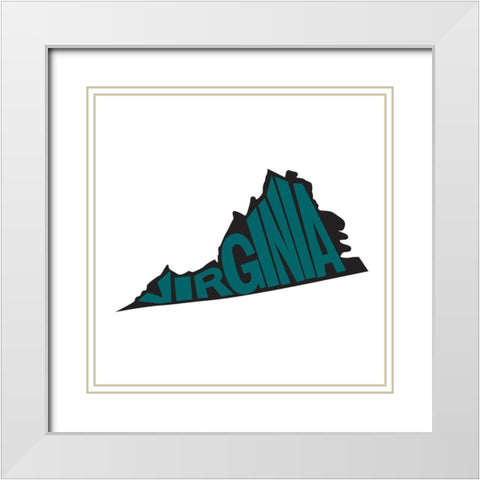 Virginia White Modern Wood Framed Art Print with Double Matting by Art Licensing Studio