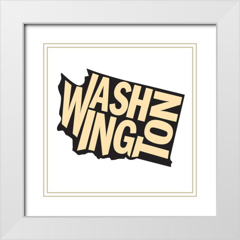 Washington White Modern Wood Framed Art Print with Double Matting by Art Licensing Studio