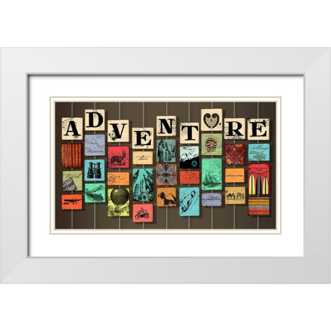 Adventure on Strings White Modern Wood Framed Art Print with Double Matting by Art Licensing Studio