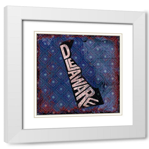 Delaware White Modern Wood Framed Art Print with Double Matting by Art Licensing Studio