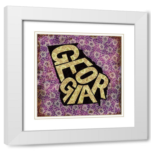 Georgia White Modern Wood Framed Art Print with Double Matting by Art Licensing Studio