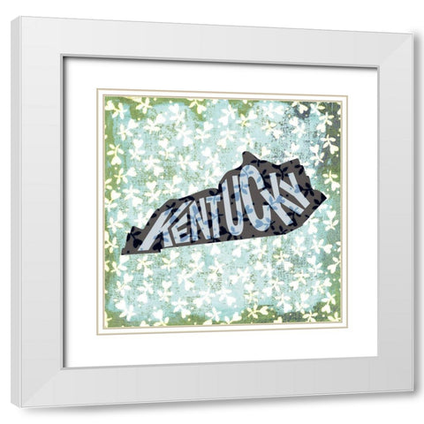 Kentucky White Modern Wood Framed Art Print with Double Matting by Art Licensing Studio