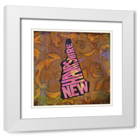 New Hampshire White Modern Wood Framed Art Print with Double Matting by Art Licensing Studio