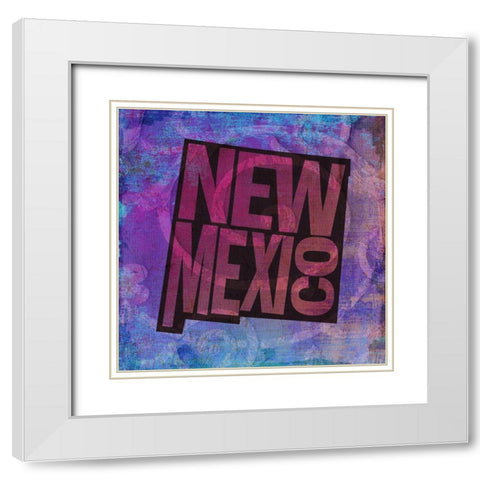 New Mexico White Modern Wood Framed Art Print with Double Matting by Art Licensing Studio