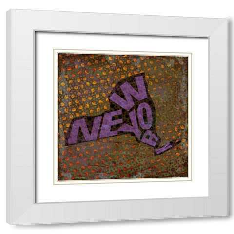 New York White Modern Wood Framed Art Print with Double Matting by Art Licensing Studio