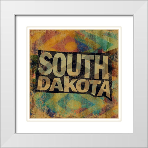 South Dakota White Modern Wood Framed Art Print with Double Matting by Art Licensing Studio