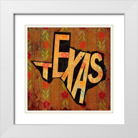 Texas White Modern Wood Framed Art Print with Double Matting by Art Licensing Studio