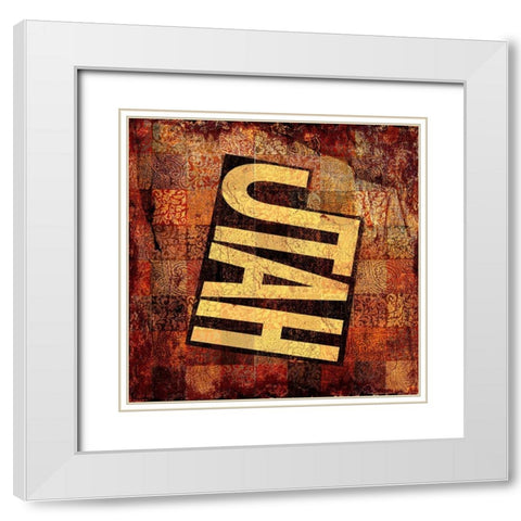 Utah White Modern Wood Framed Art Print with Double Matting by Art Licensing Studio