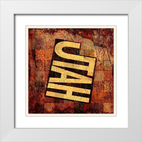 Utah White Modern Wood Framed Art Print with Double Matting by Art Licensing Studio